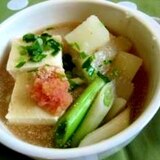 豆腐と蕪のほっこりたらこスープ